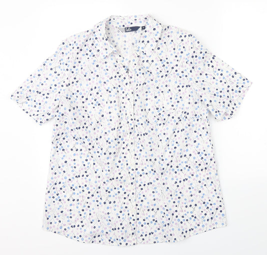 Mens UK Size 16 Isle Silver  Button-Up Short Sleeve Casual Shirt