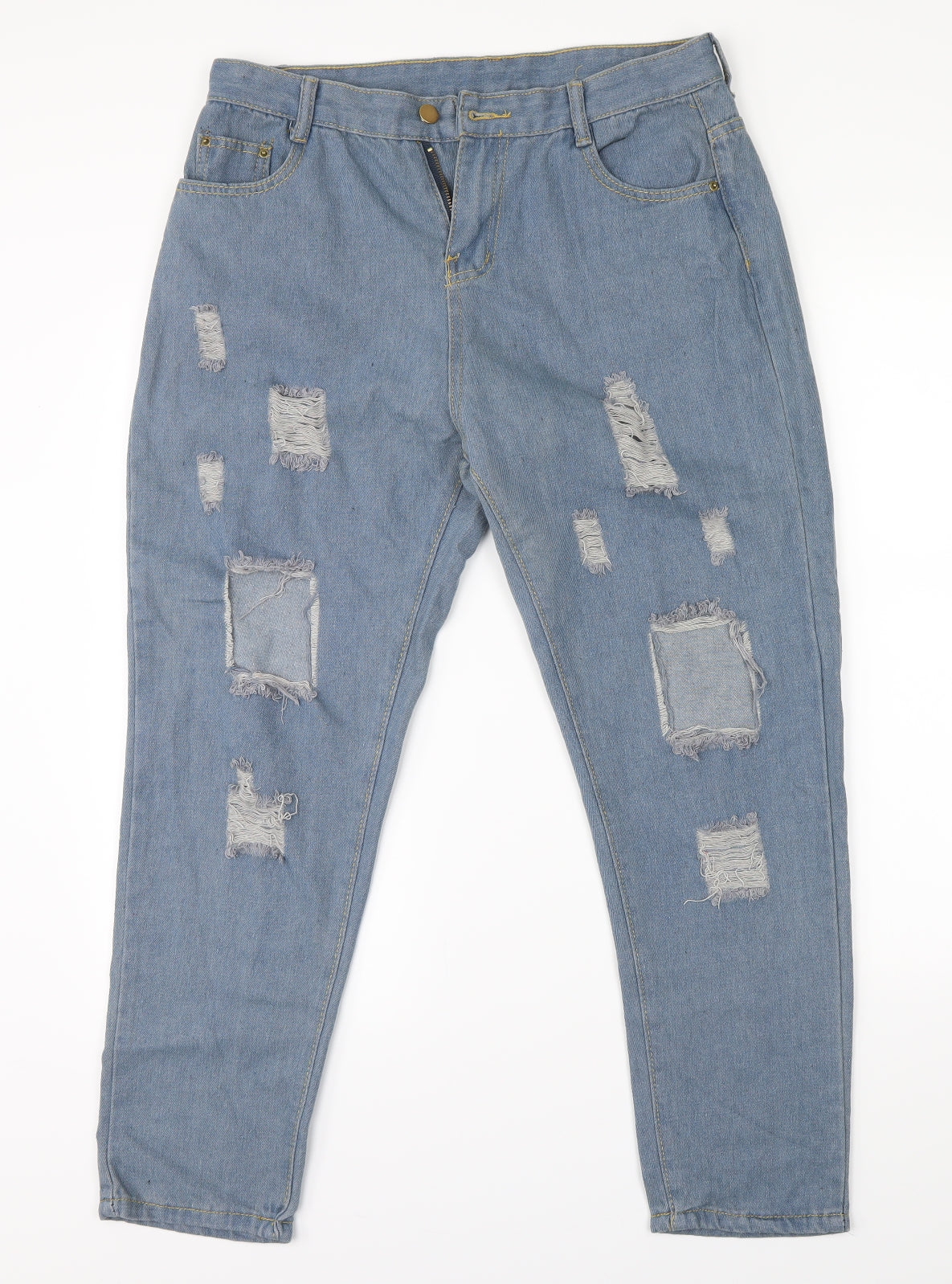 Mens UK Size 34 Preworn Regular Fit Straight Blue Jeans