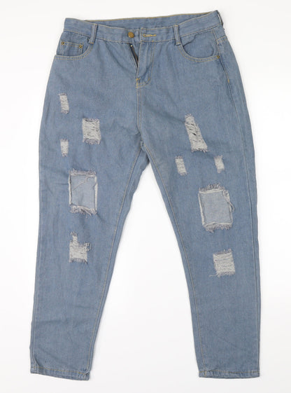 Mens UK Size 34 Preworn Regular Fit Straight Blue Jeans