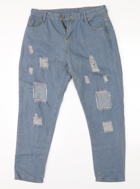 Mens UK Size 34 Preworn Regular Fit Straight Blue Jeans