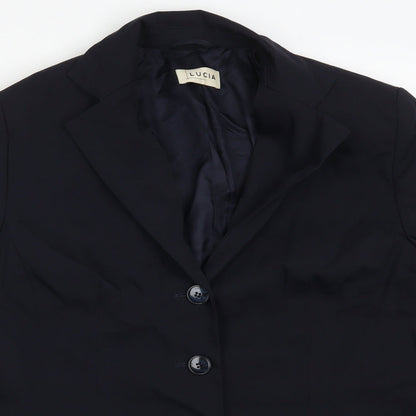 LUCIA Womens Blue   Jacket Suit Jacket Size 12