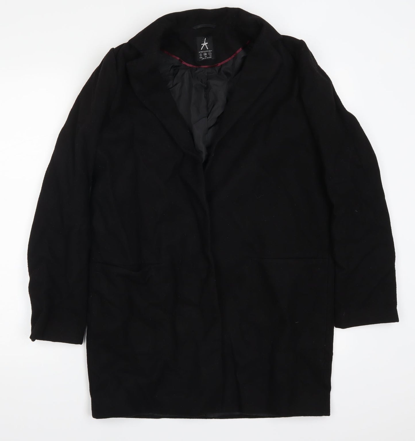 Womens UK Size 8 Atmosphere Black Overcoat