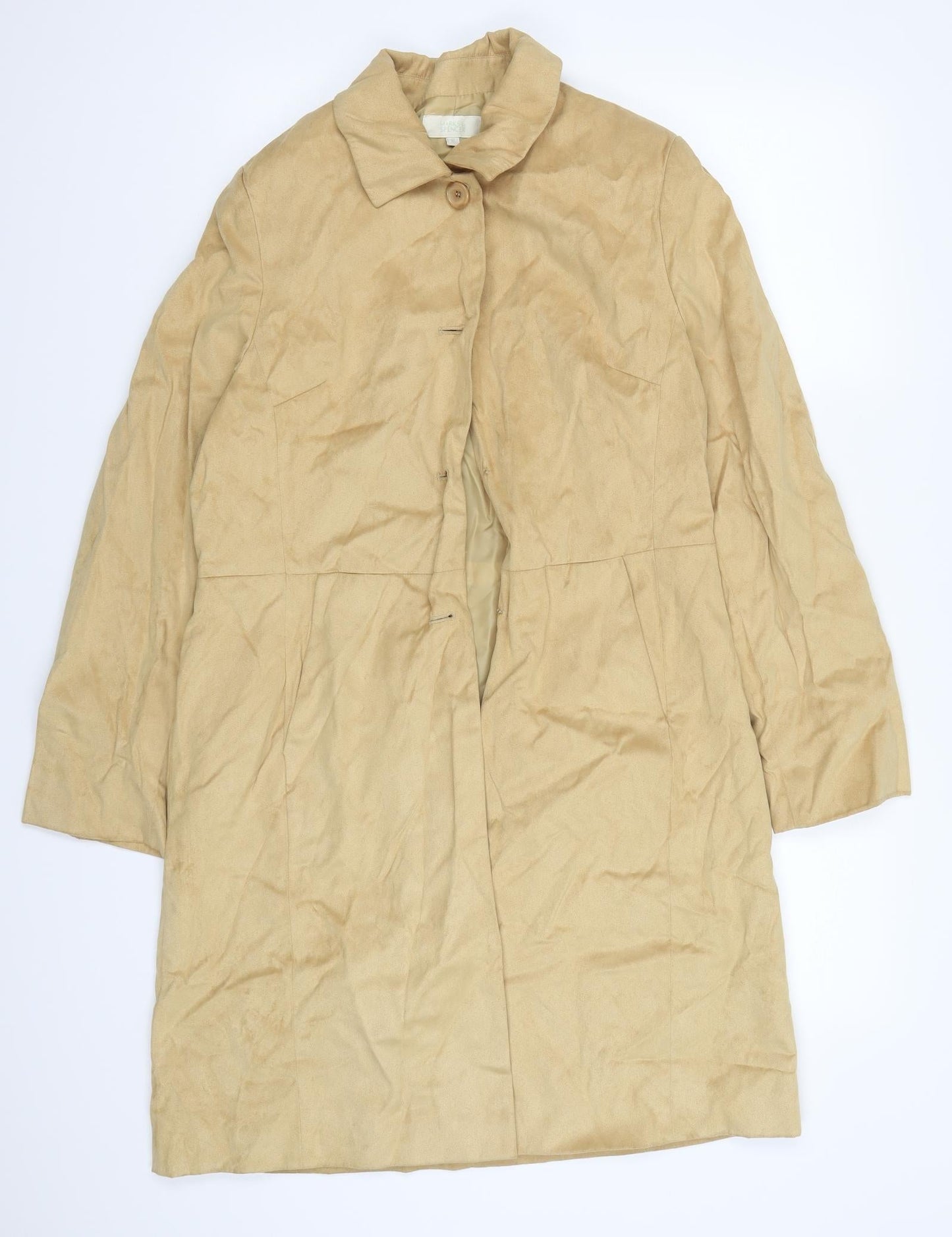 Womens UK Size 12 Marks and Spencer Beige Overcoat