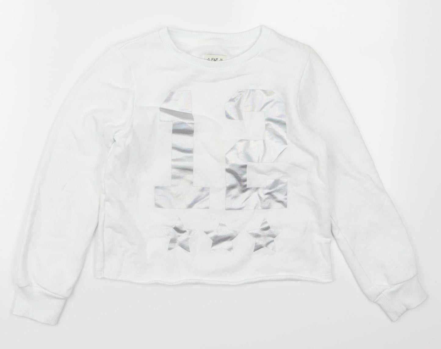 F&F Girls White   Pullover Sweatshirt Size 7-8 Years  - 12