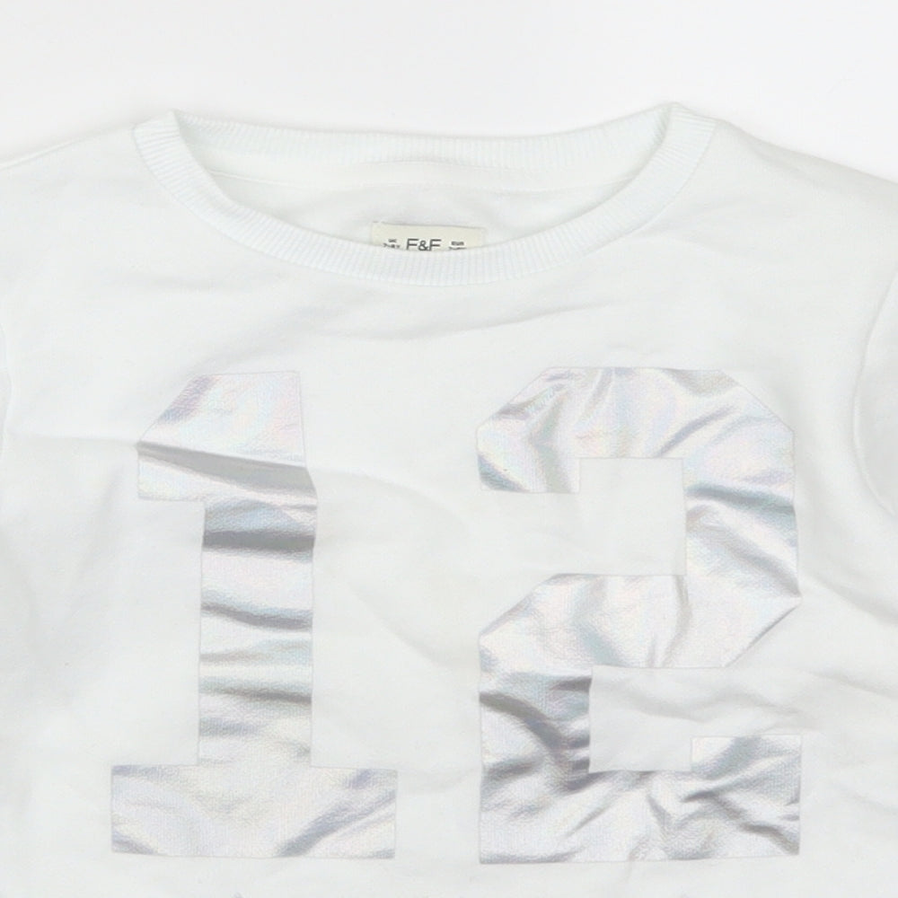 F&F Girls White   Pullover Sweatshirt Size 7-8 Years  - 12