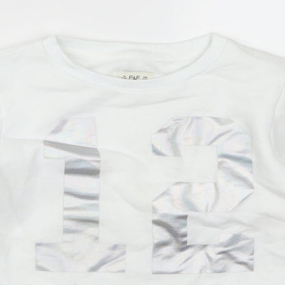 F&F Girls White   Pullover Sweatshirt Size 7-8 Years  - 12