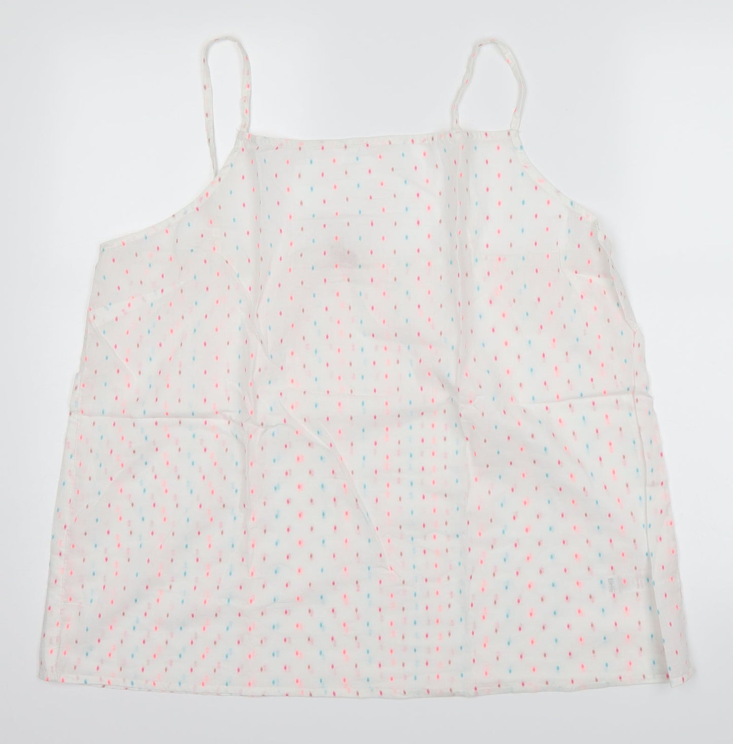 BHS Womens White Polka Dot  Top Pyjama Top Size XL