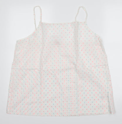 BHS Womens White Polka Dot  Top Pyjama Top Size XL