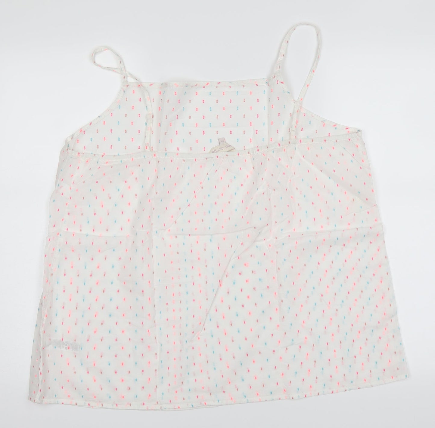 BHS Womens White Polka Dot  Top Pyjama Top Size XL