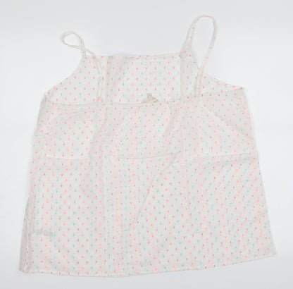BHS Womens White Polka Dot  Top Pyjama Top Size XL