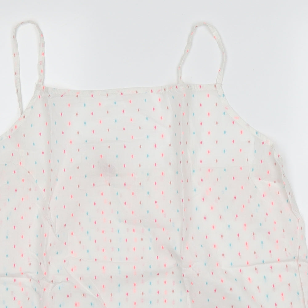 BHS Womens White Polka Dot  Top Pyjama Top Size XL