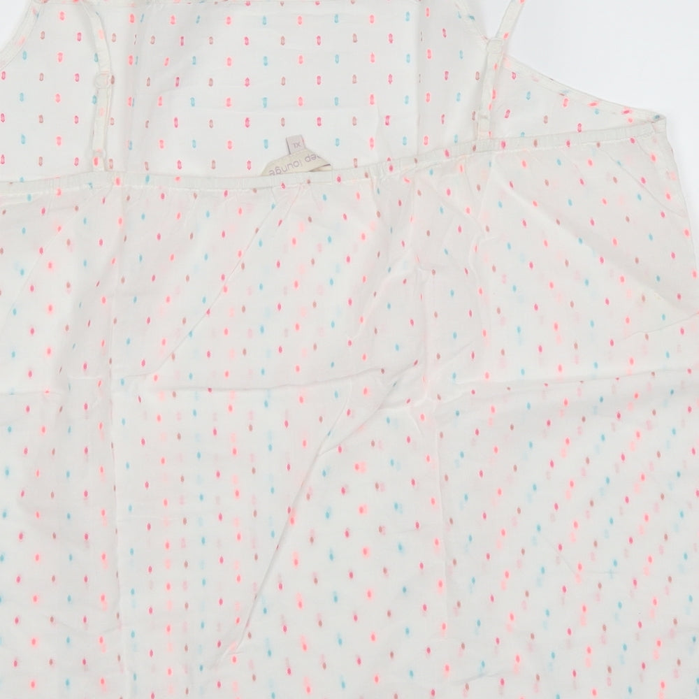 BHS Womens White Polka Dot  Top Pyjama Top Size XL