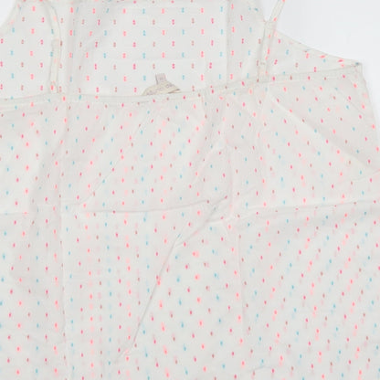 BHS Womens White Polka Dot  Top Pyjama Top Size XL