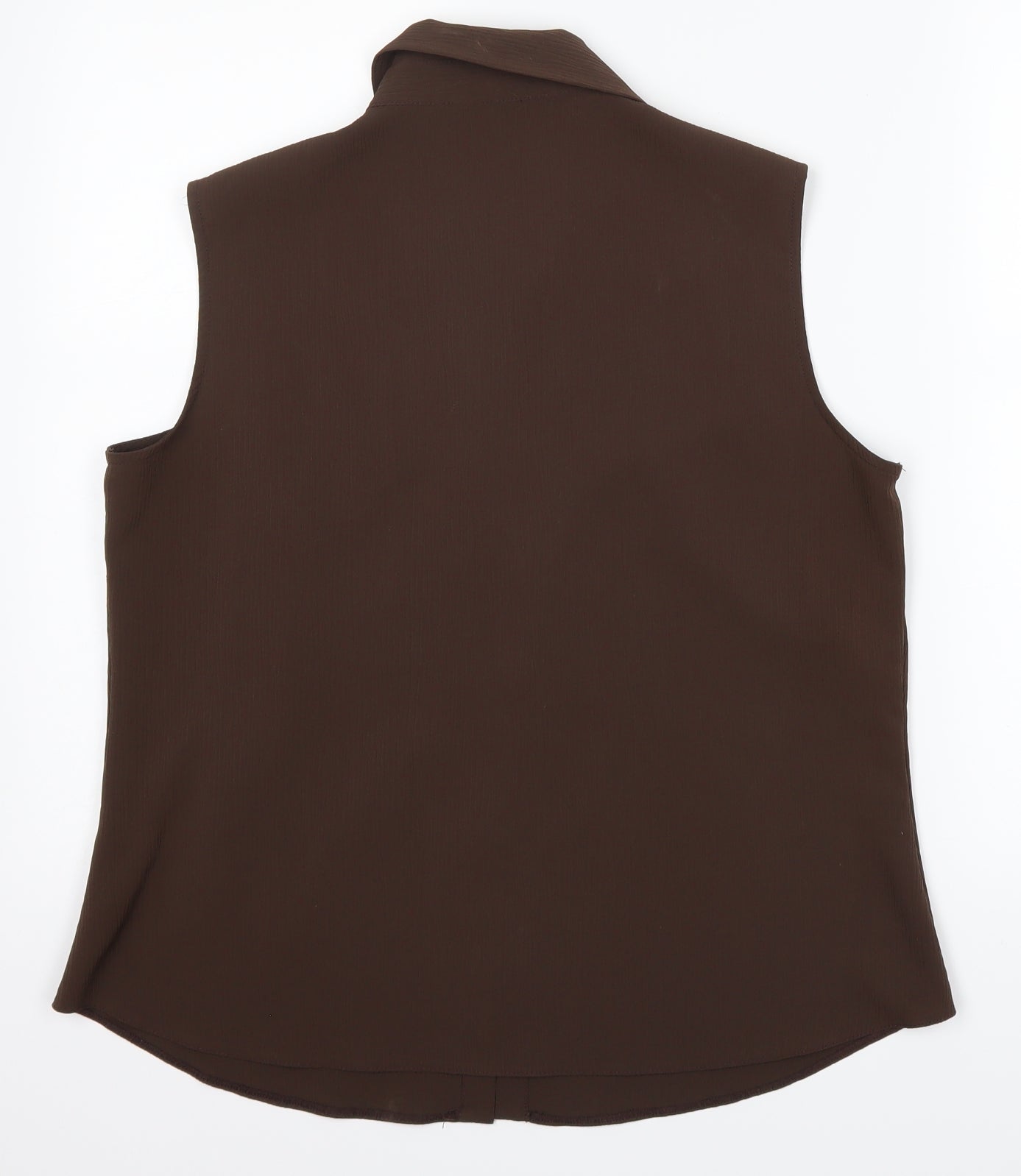 Womens UK Size 16 BHS Brown Basic Button-Up