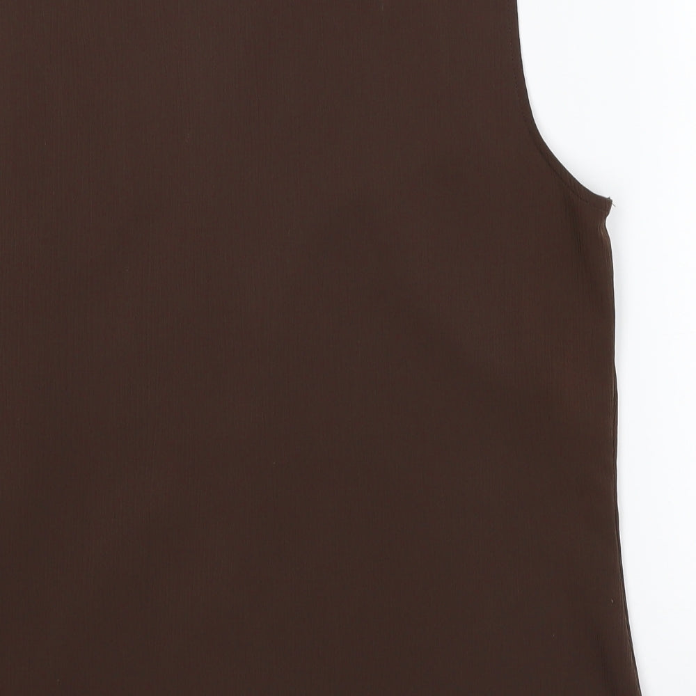 Womens UK Size 16 BHS Brown Basic Button-Up