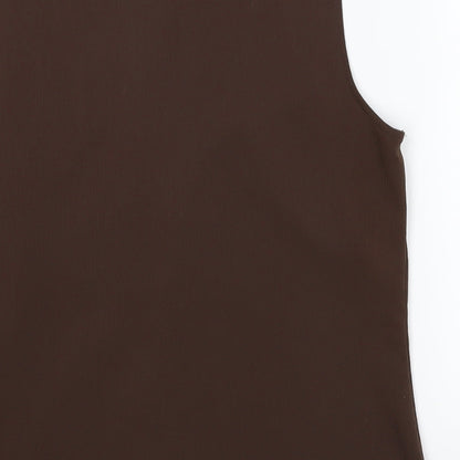 Womens UK Size 16 BHS Brown Basic Button-Up