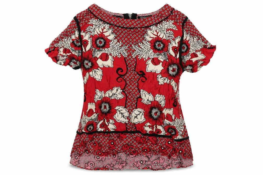 Womens UK Size 10 Warehouse Red Basic T-Shirt
