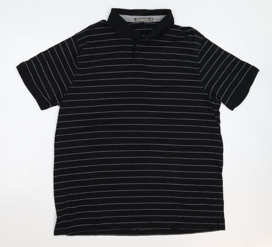 TU Mens Black Striped   Polo Size XL