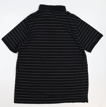 TU Mens Black Striped   Polo Size XL