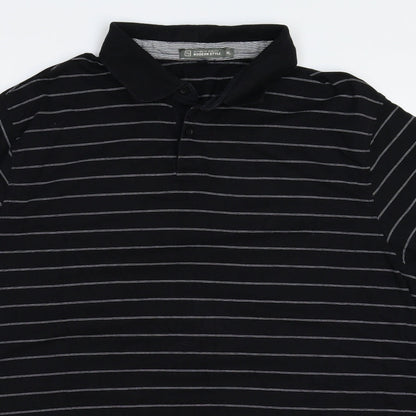 TU Mens Black Striped   Polo Size XL
