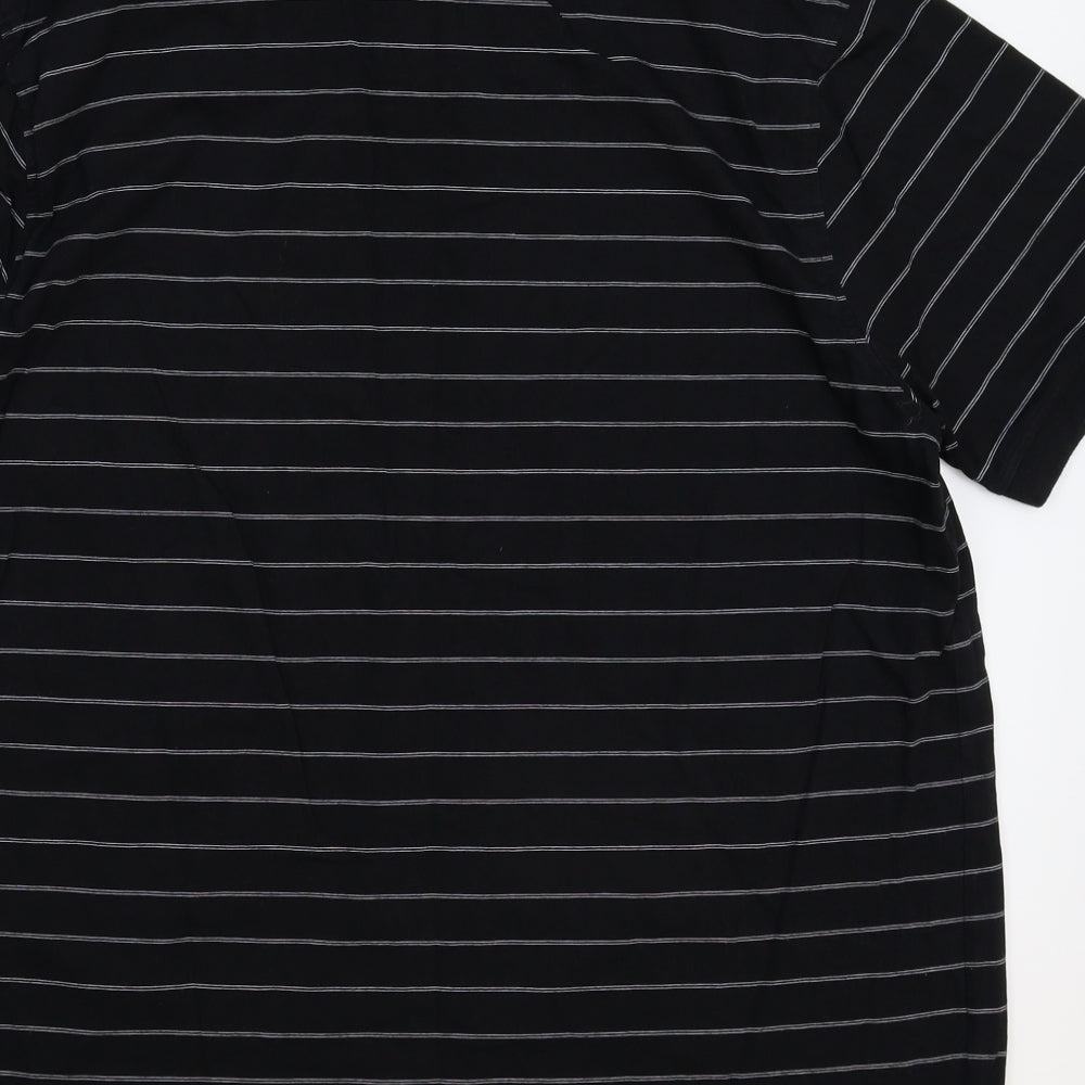 TU Mens Black Striped   Polo Size XL