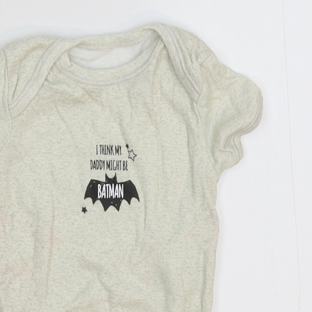 George Baby Grey   Babygrow One-Piece Size 0-3 Months  - Batman