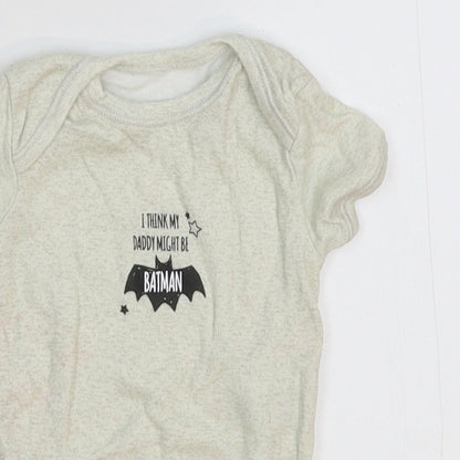 George Baby Grey   Babygrow One-Piece Size 0-3 Months  - Batman