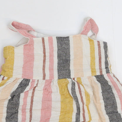 Primark Girls Multicoloured Striped  Pinafore/Dungaree Dress  Size 18-24 Months