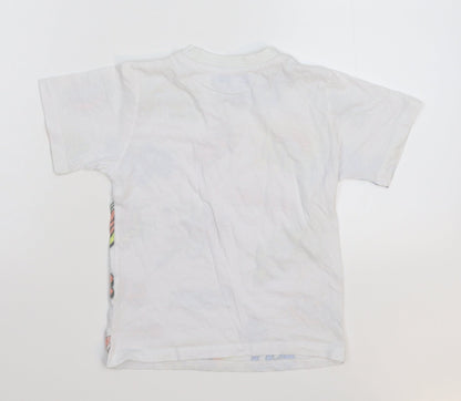 Rebel Boys White   Basic T-Shirt Size 4-5 Years