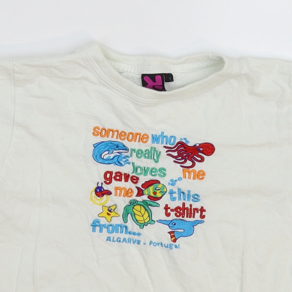 Roly Boys White   Basic T-Shirt Size 4 Years