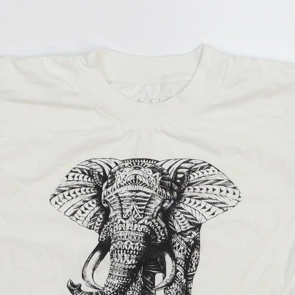 GT Club Boys White   Basic T-Shirt Size M