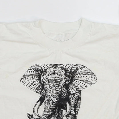 GT Club Boys White   Basic T-Shirt Size M