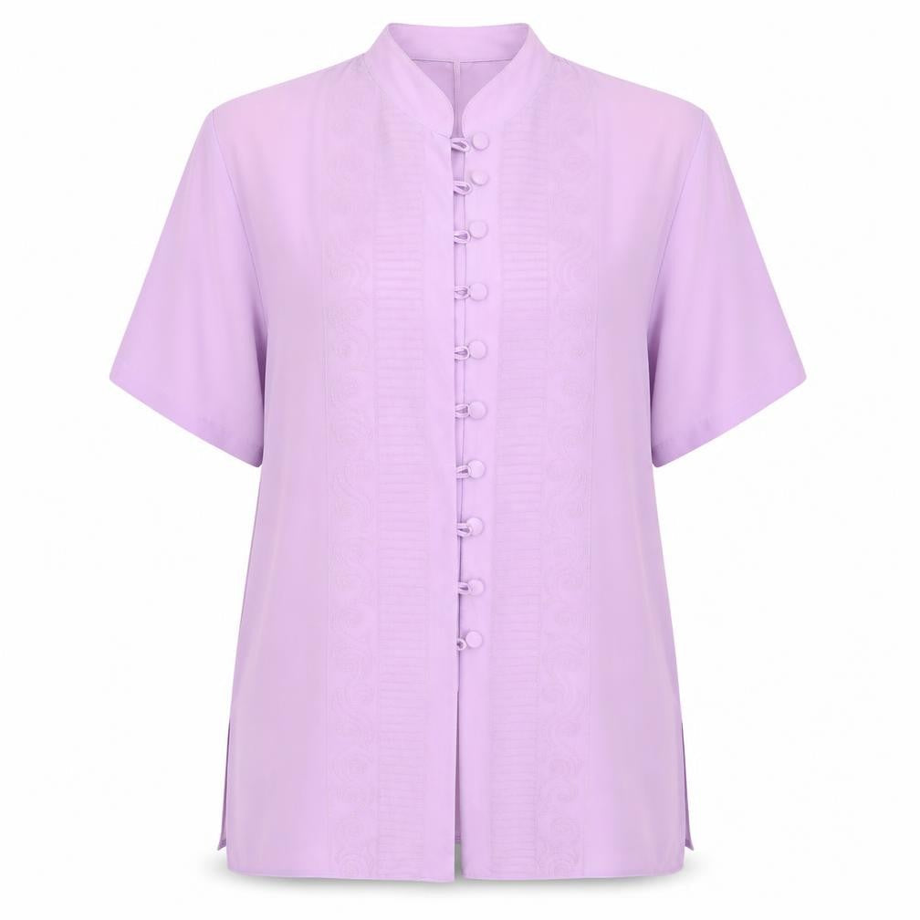 Womens UK Size 14 Bonmarché Pink Basic Button-Up