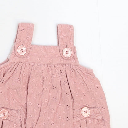 Monsoon Girls Pink   Pinafore/Dungaree Dress  Size 0-3 Months