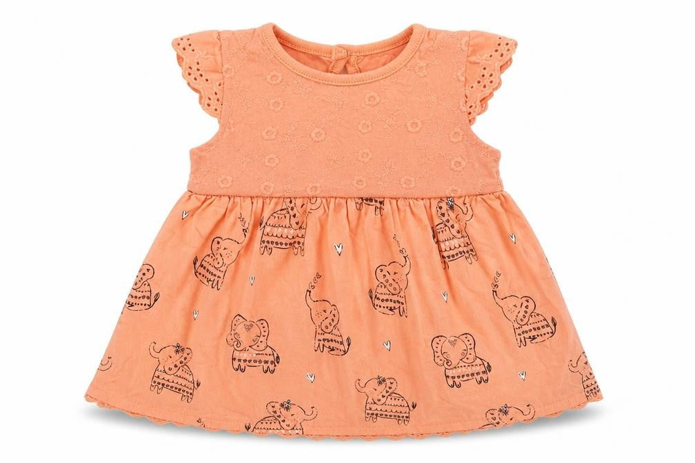 Front view of George girls’ orange fit & flare, size 3-6, months