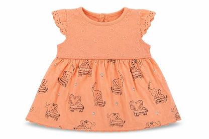 Front view of George girls’ orange fit & flare, size 3-6, months
