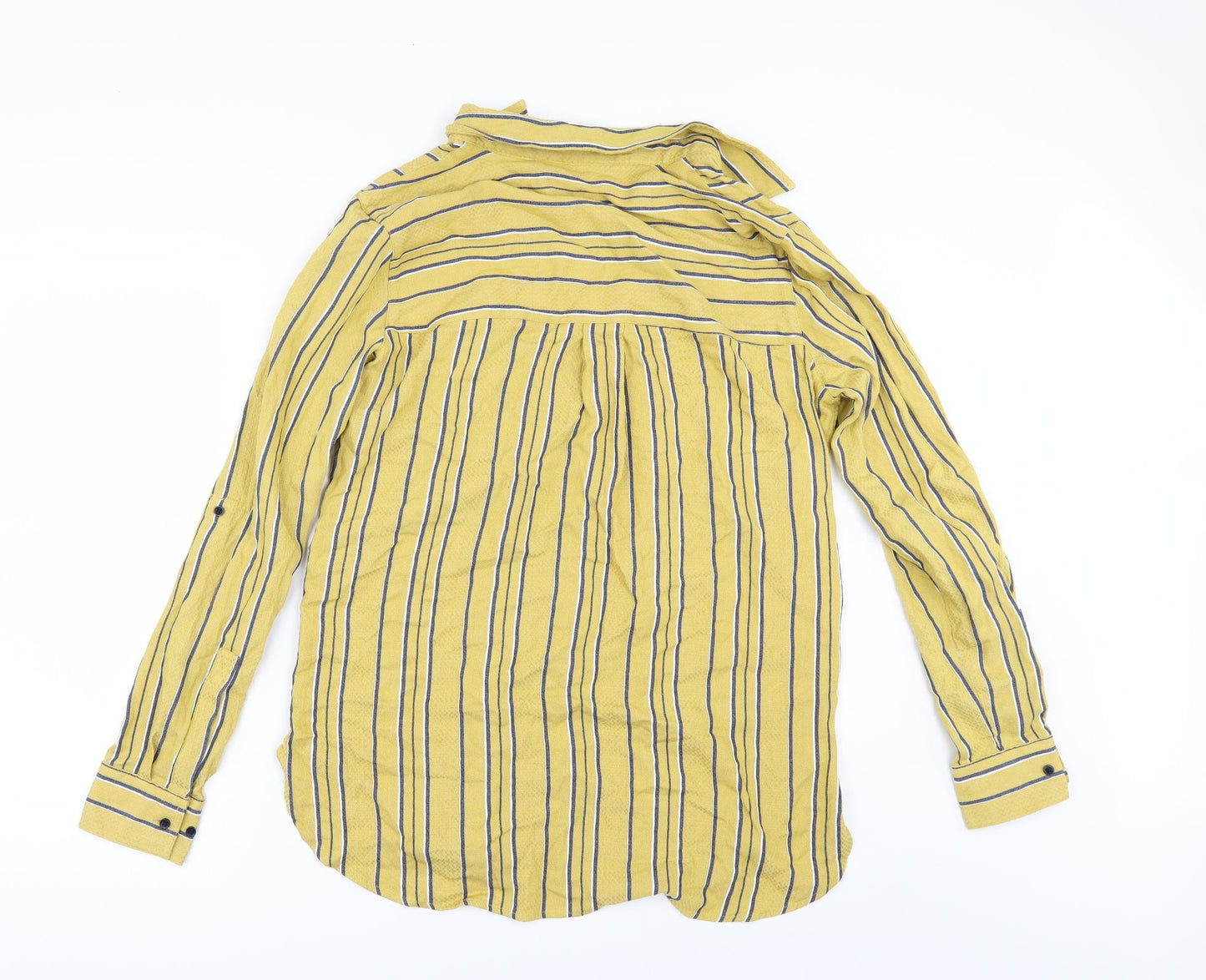 Womens UK Size 10 NEXT Yellow Basic Button-Up