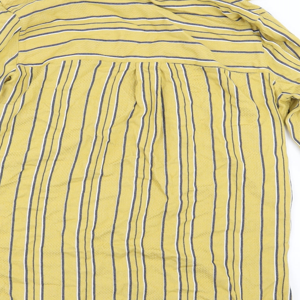 Womens UK Size 10 NEXT Yellow Basic Button-Up