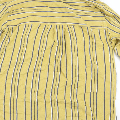 Womens UK Size 10 NEXT Yellow Basic Button-Up