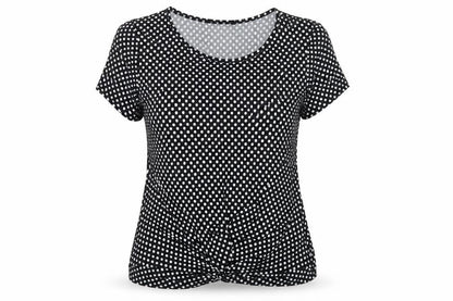 Womens UK Size 14 Mia Moda Black Basic T-Shirt