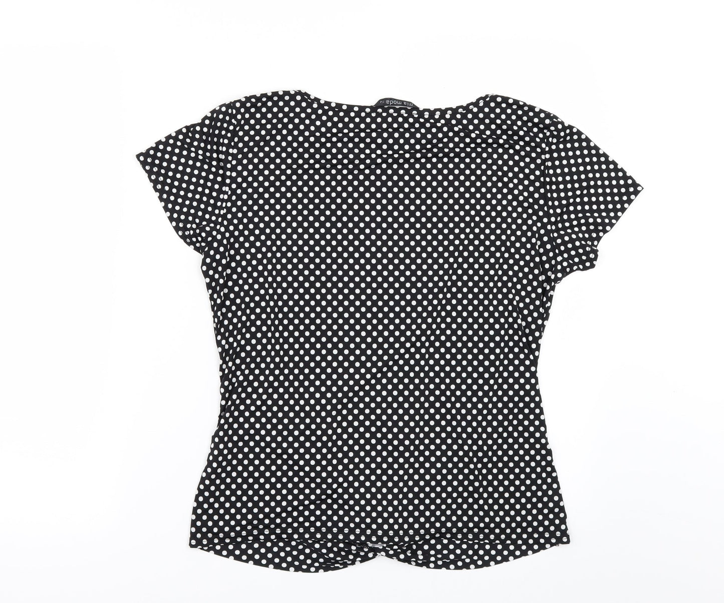 Womens UK Size 14 Mia Moda Black Basic T-Shirt