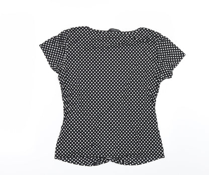 Womens UK Size 14 Mia Moda Black Basic T-Shirt