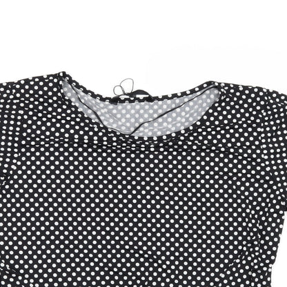 Womens UK Size 14 Mia Moda Black Basic T-Shirt