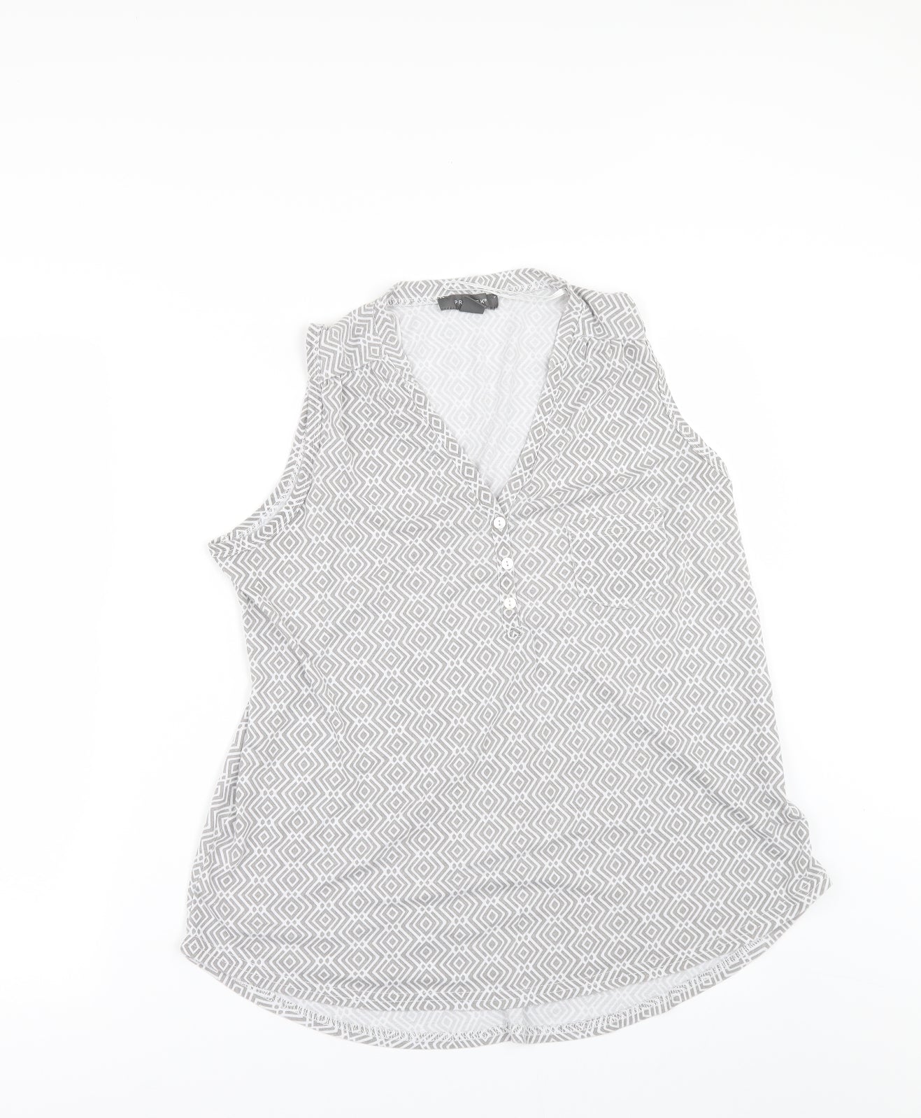 Primark Womens Grey Geometric  Basic T-Shirt One Size