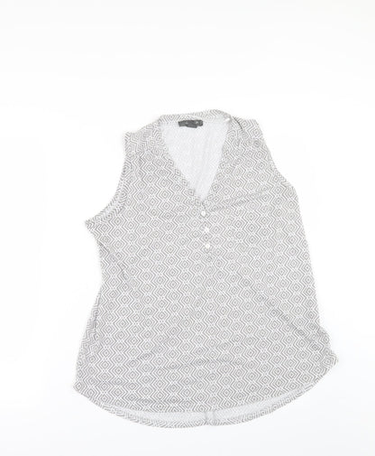 Primark Womens Grey Geometric  Basic T-Shirt One Size