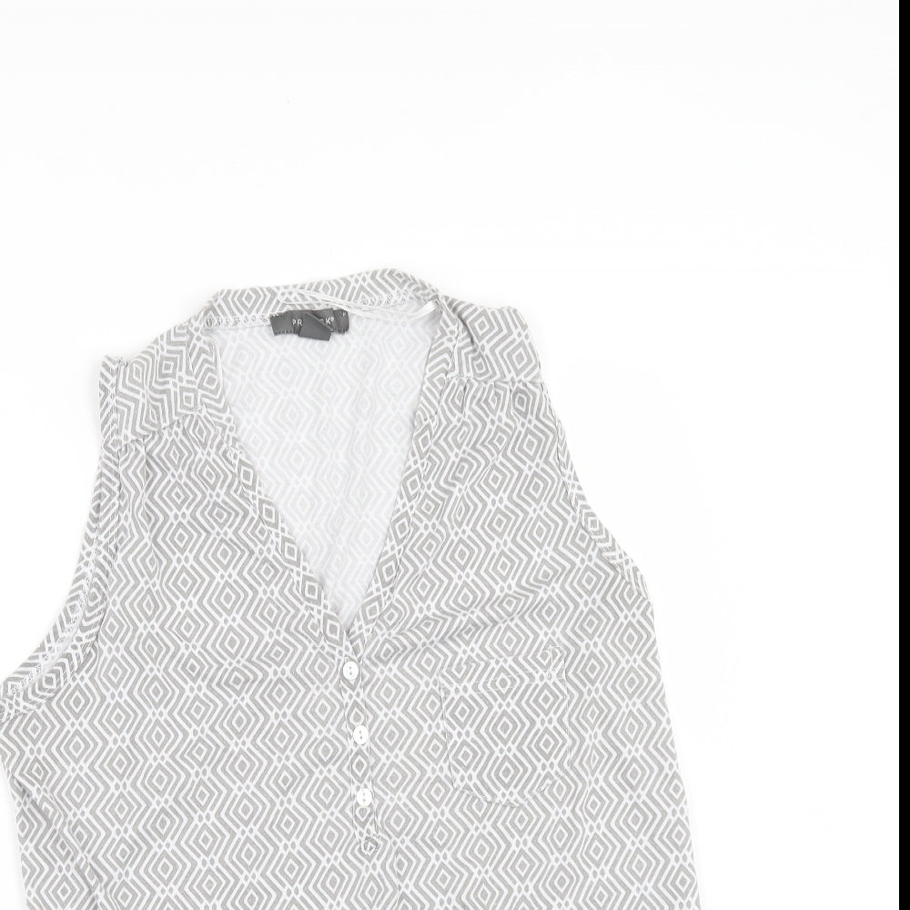 Primark Womens Grey Geometric  Basic T-Shirt One Size