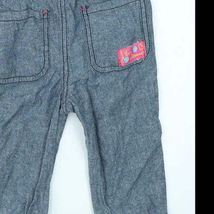 I Love Summer Girls Blue  Denim Cargo Jeans Size 12 Months