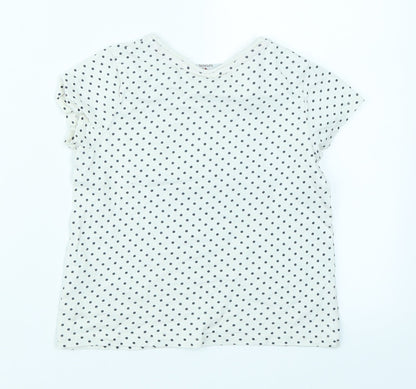 Supergirl Girls White Spotted  Basic T-Shirt Size 6 Years  - Supergirl