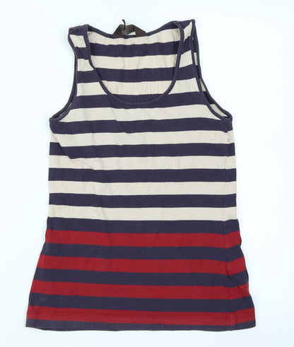Great Plains Womens Blue Striped  Basic Tank Size XS