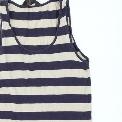 Great Plains Womens Blue Striped  Basic Tank Size XS